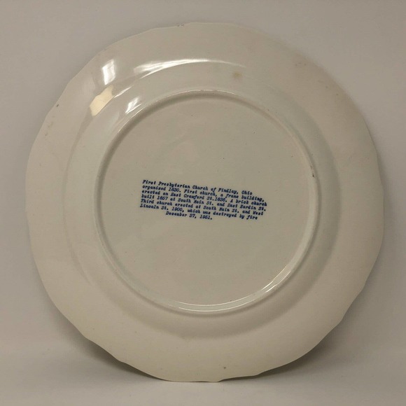 First Presbyterian Church Findlay Ohio Decorative Collectible Plate 10" Vintage - Picture 4 of 5